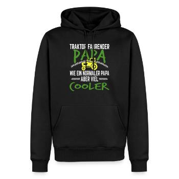 Traktor fahrender Papa Landwirt Geschenk - Männer Premium Bio Hoodie - Schwarz - Vorne - Nico (187cm)