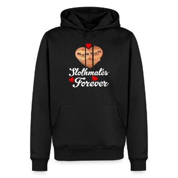 Slothmates For Life Cute Sloth Valentines Day - Men’s Premium Organic Hoodie - black - Front - Nico (187cm)