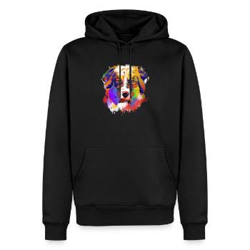 Australian Shepherd chiens art exercice des chiens - Sweat à capuche Premium bio Homme - noir - Devant - Nico (187cm)