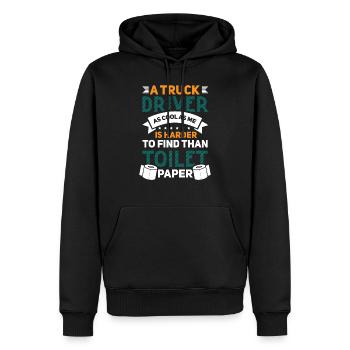 Longue route idée cadeau pour les chauffeurs routiers - Sweat à capuche Premium bio Homme - noir - Devant - Nico (187cm)