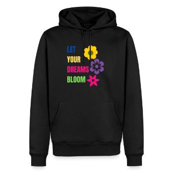 let your dreams bloom - Männer Premium Bio Hoodie - Schwarz - Vorne - Nico (187cm)