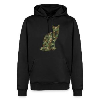 Camouflage Cat Kitten - Men’s Premium Organic Hoodie - black - Front - Nico (187cm)