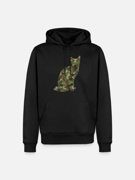 Chat camouflage chat - Sweat à capuche Premium bio Homme - noir