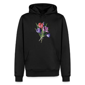 Crocus de l’image - Sweat à capuche Premium bio Homme - noir - Devant - Nico (187cm)