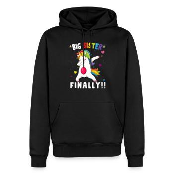 grande sœur enfin - Sweat à capuche Premium bio Homme - noir - Devant - Nico (187cm)
