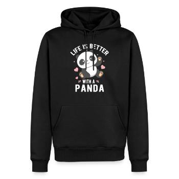 Life Is Better With A Panda Cute Panda Bear Classi - Men’s Premium Organic Hoodie - black - Front - Nico (187cm)