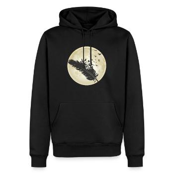 Feel free - Men’s Premium Organic Hoodie - black - Front - Nico (187cm)
