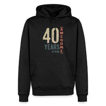 40 JAHRE DES SEINS GENIAL - Männer Premium Bio Hoodie - Schwarz - Vorne - Nico (187cm)