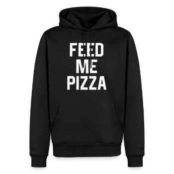 Feed Me Pizza - Männer Premium Bio Hoodie - Schwarz - Vorne - Nico (187cm)