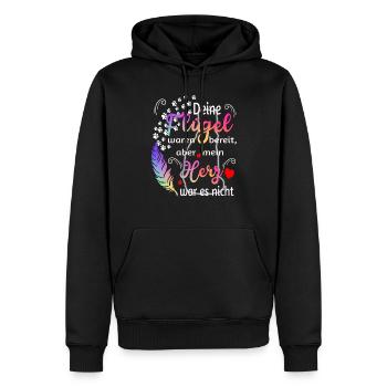 Your wings were ready my heart it was not - Men’s Premium Organic Hoodie - black - Front - Nico (187cm)