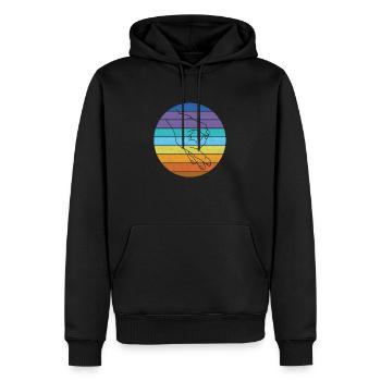 Reingeschaut Reingeguckt Retro Meme - Männer Premium Bio Hoodie - Schwarz - Vorne - Nico (187cm)