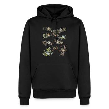 Gartenvögel Amsel Meise Zaunkönig Spatz Stieglitz - Männer Premium Bio Hoodie - Schwarz - Vorne - Nico (187cm)