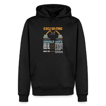 EXCAVATOR OPERATOR : Excavating Hourly Rate - Sweat à capuche Premium bio Homme - noir - Devant - Nico (187cm)
