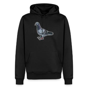 Comic Lustige Taube Vogel Geschenkidee Brieftaube - Männer Premium Bio Hoodie - Schwarz - Vorne - Nico (187cm)