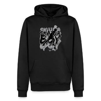 Skater Man Skateboard Beach - Men’s Premium Organic Hoodie - black - Front - Nico (187cm)