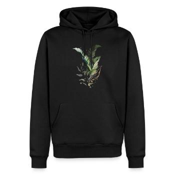 Tropische Blätter Abbildung - Männer Premium Bio Hoodie - Schwarz - Vorne - Nico (187cm)