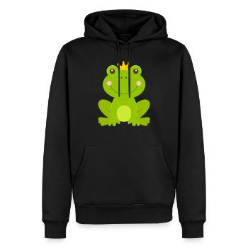 Roi grenouille Dames Hommes Enfants - Sweat à capuche Premium bio Homme - noir - Devant - Nico (187cm)