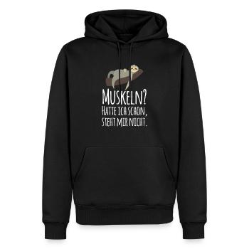 Faultier Sportmuffel Untrainiert Müde Schlafen - Männer Premium Bio Hoodie - Schwarz - Vorne - Nico (187cm)
