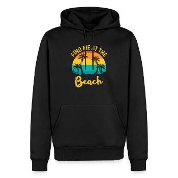 TROUVEZ-MOI À LA plage - Sweat à capuche Premium bio Homme - noir - Devant - Nico (187cm)
