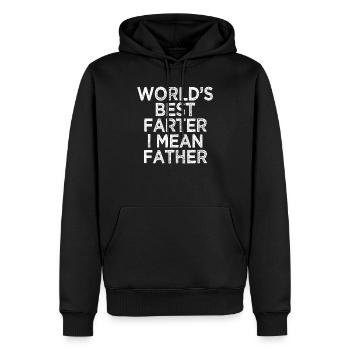 le meilleur farter du monde, je veux dire père - Sweat à capuche Premium bio Homme - noir - Devant - Nico (187cm)