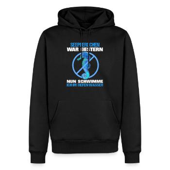 Seepferdchen gemacht Kind lernt das Schwimmen - Männer Premium Bio Hoodie - Schwarz - Vorne - Nico (187cm)