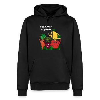 Vitamin Squad-Superfood Gemüse Vegan - Männer Premium Bio Hoodie - Schwarz - Vorne - Nico (187cm)