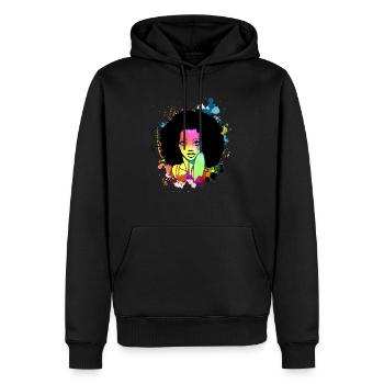 PORTRAIT AFRO - Men’s Premium Organic Hoodie - black - Front - Nico (187cm)
