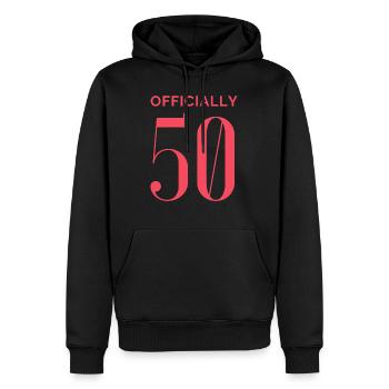 Offiziell 50 - Männer Premium Bio Hoodie - Schwarz - Vorne - Nico (187cm)