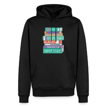 Bookworm Shirt Books Your Best Defense Antisocial - Sweat à capuche Premium bio Homme - noir - Devant - Nico (187cm)