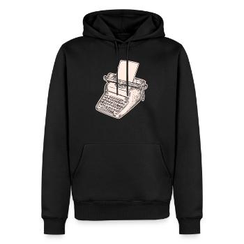 vintage schreibschrift, Schreibmaschine - Männer Premium Bio Hoodie - Schwarz - Vorne - Nico (187cm)