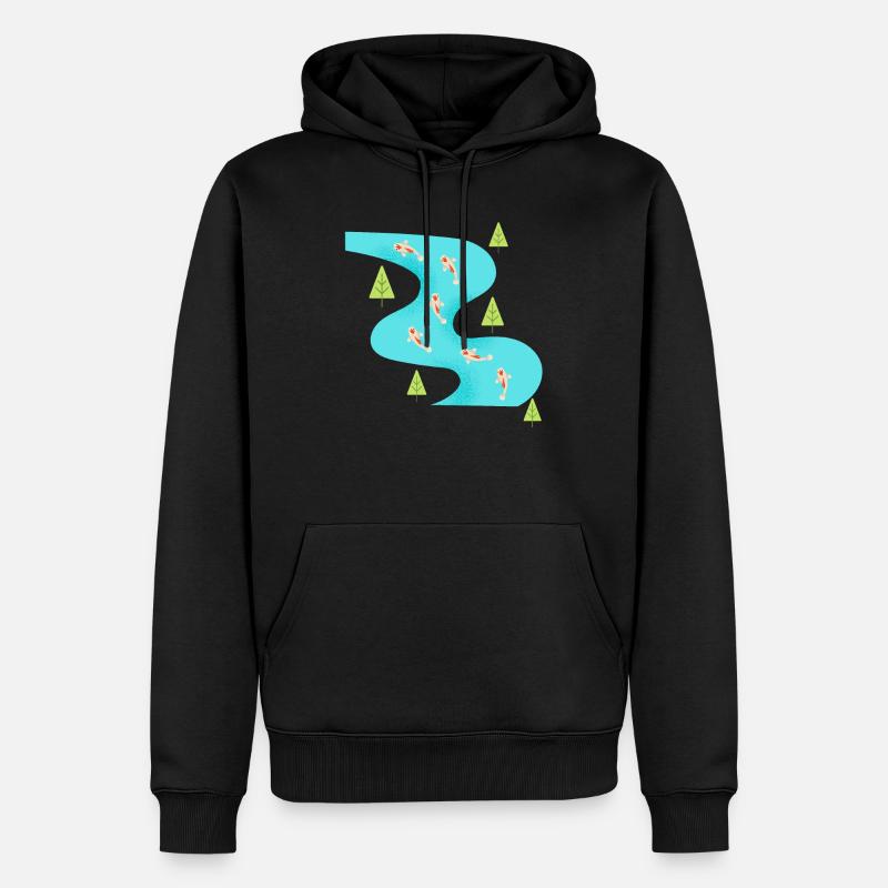 Rivière de Carpes - Sweat à capuche Premium bio Homme - noir