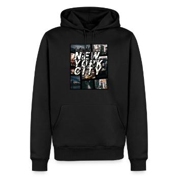 New York City GTA Design - Sweat à capuche Premium bio Homme - noir - Devant - Nico (187cm)
