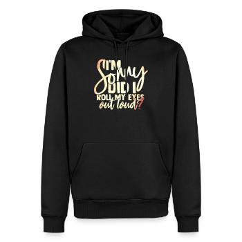 funny quote Im Sorry Did I Roll My Eyes Out Loud - Sweat à capuche Premium bio Homme - noir - Devant - Nico (187cm)