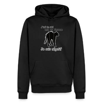 J'ai testé ma patience je suis négatif humour idée - Sweat à capuche Premium bio Homme - noir - Devant - Nico (187cm)