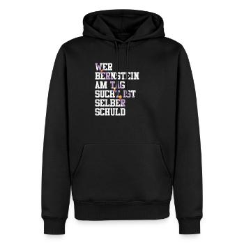 Bernstein Strand Urlaub Lampe Ostsee Geschenkidee - Männer Premium Bio Hoodie - Schwarz - Vorne - Nico (187cm)