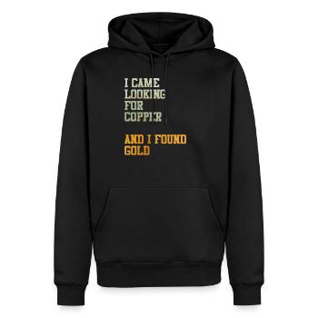 Kupfer Gold Schatz Schatzsuche Geschenkidee Meme - Männer Premium Bio Hoodie - Schwarz - Vorne - Nico (187cm)