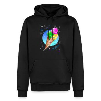 Eis Eiscreme Eissorten Eismaschine Vanilleeis - Männer Premium Bio Hoodie - Schwarz - Vorne - Nico (187cm)