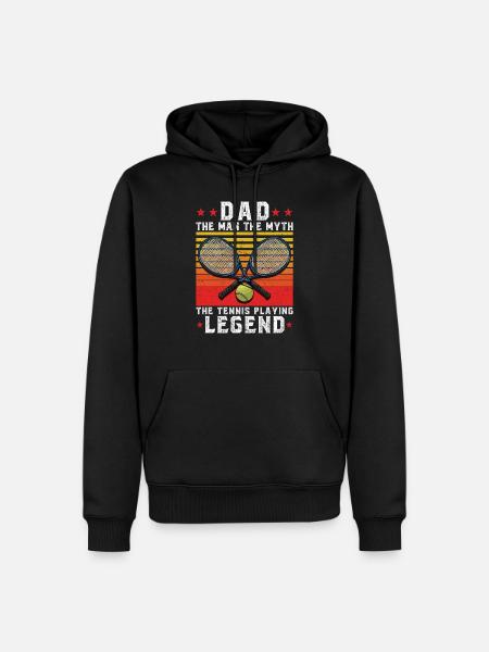 The Tennis Playing Legend - Men’s Premium Organic Hoodie - black