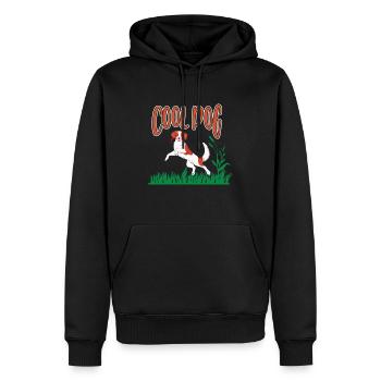 Cool chien, kooïïen de jouer - Sweat à capuche Premium bio Homme - noir - Devant - Nico (187cm)