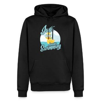 Kleine Ente, Schwimm weiter - Männer Premium Bio Hoodie - Schwarz - Vorne - Nico (187cm)