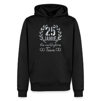 Silberhochzeit 25. Hochzeitstag - Männer Premium Bio Hoodie - Schwarz - Vorne - Nico (187cm)