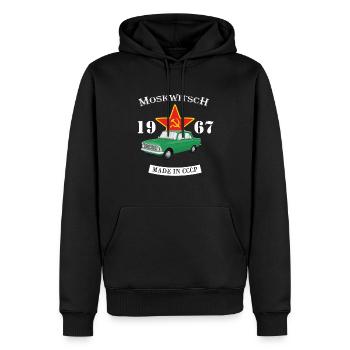 Moskwitsch 412 Made in Sovietunion Russia 1967 - Männer Premium Bio Hoodie - Schwarz - Vorne - Nico (187cm)