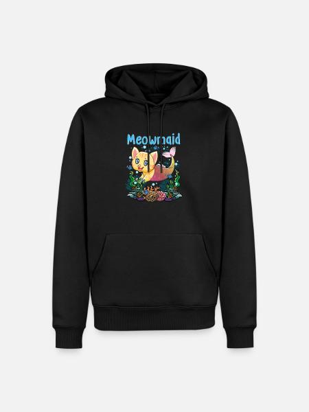 Meowmaid Shirt - Männer Premium Bio Hoodie - Schwarz