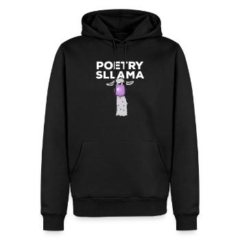 poetry sllama Lustiges Lama Poetry Slam Geschenk - Männer Premium Bio Hoodie - Schwarz - Vorne - Nico (187cm)