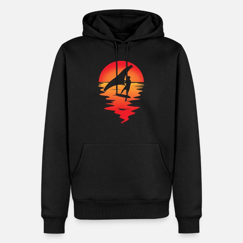 Wing Foiling Surf Surfing Surfer - Sweat à capuche Premium bio Homme - noir