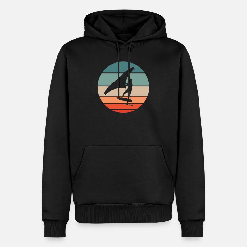 Wing Foiling Surf Surfing Surfer - Sweat à capuche Premium bio Homme - noir