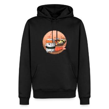 Sushi endormi - Sweat à capuche Premium bio Homme - noir - Devant - Nico (187cm)