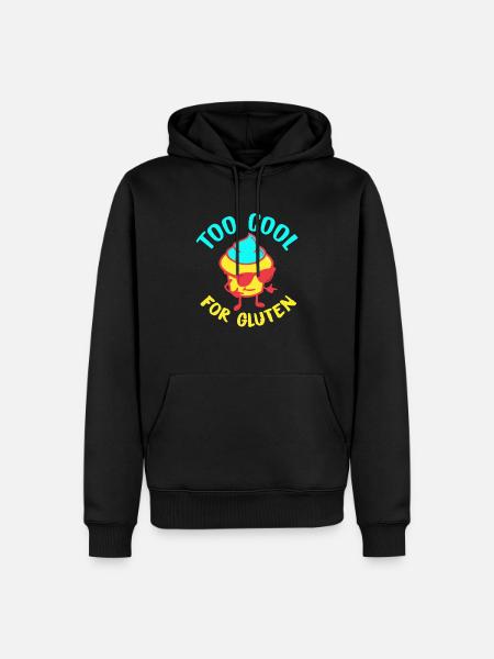 Too Cool For Gluten - Gluten-free saying - Men’s Premium Organic Hoodie - black