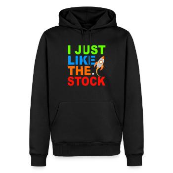 J’aime le stock rocket - Sweat à capuche Premium bio Homme - noir - Devant - Nico (187cm)
