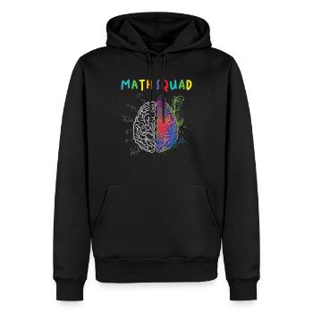 Math Squad Math Professeur de cerveau artistique et logique - Sweat à capuche Premium bio Homme - noir - Devant - Nico (187cm)